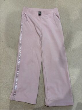 Avia Pastel Pink Wide Leg Track Pants with Satin Side Stripe